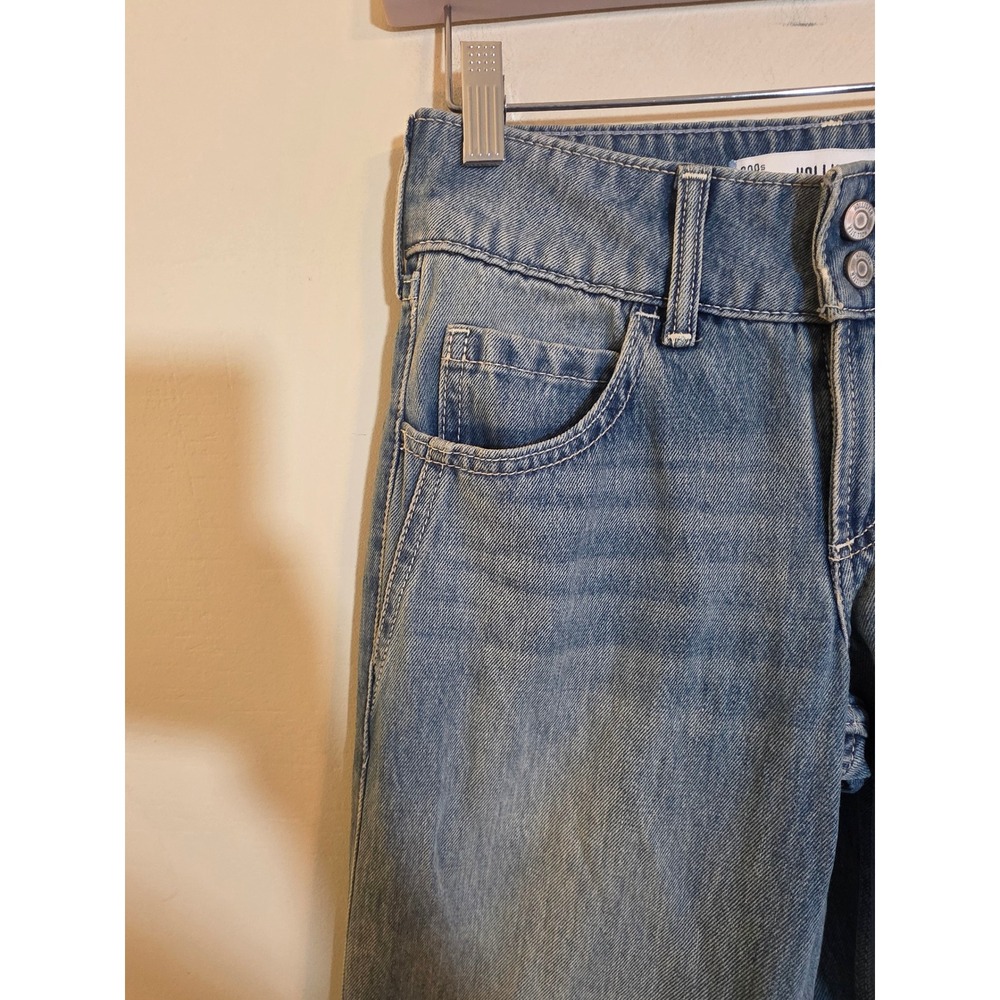 Hollister Low-Rise Baggy Jeans Light Wash Blue W23 Short 000s Wide Leg Denim - Picture 4 of 10